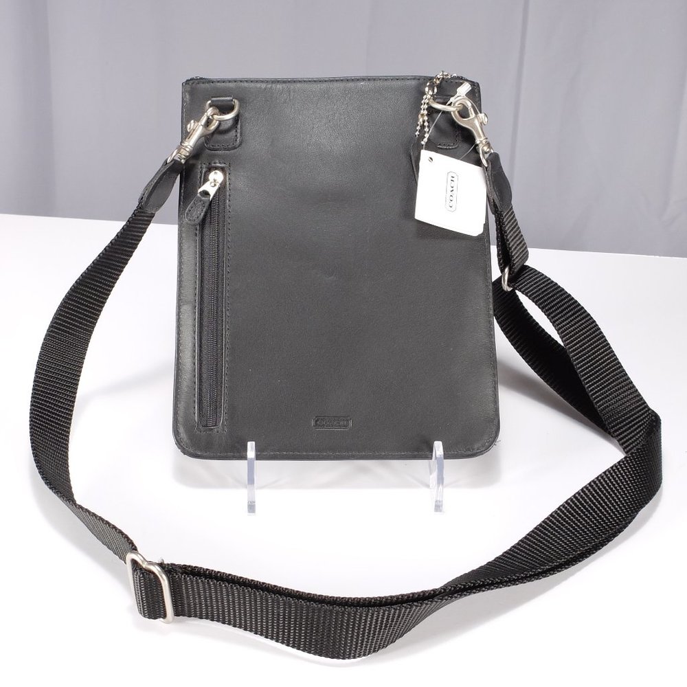Coach Black Leather Zip Swing Pack - NWT